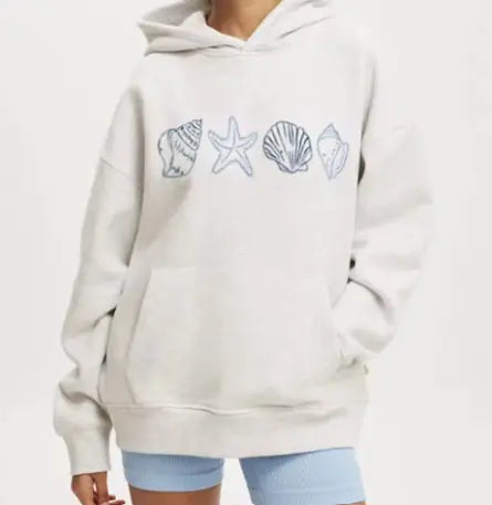 Drop-Shoulder Sweater with Printing